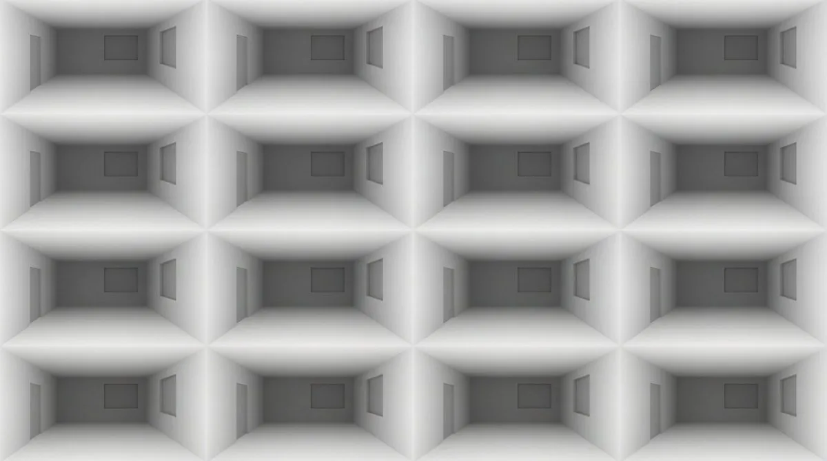 Abstract 3D Render: Minimalist Geometric Architectural Pattern