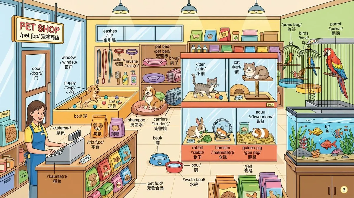Pet Shop Illustration | Educational Animal Supplies