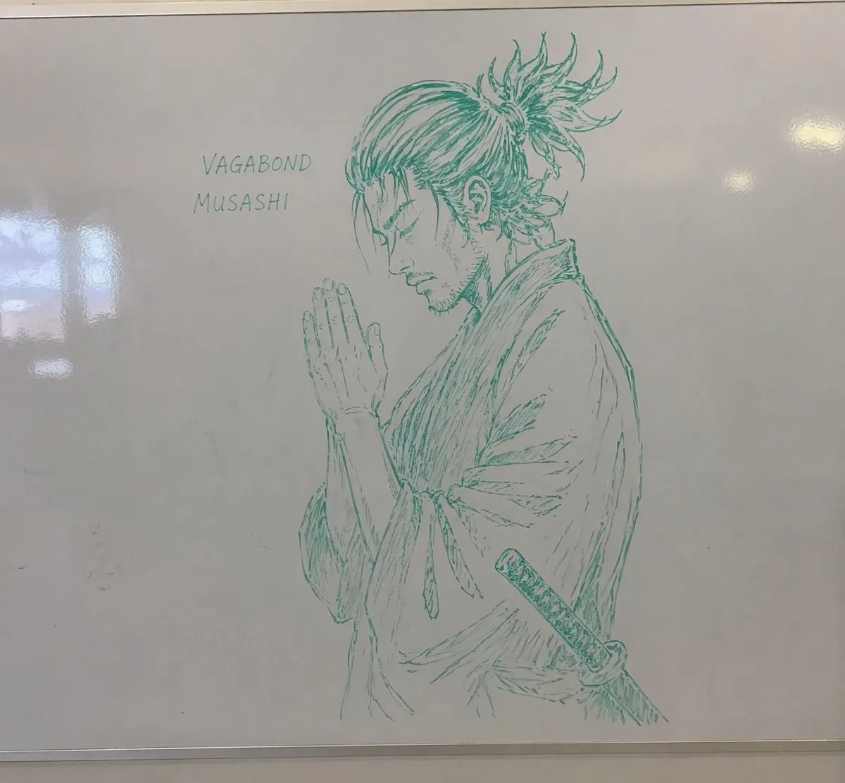 Realistic Whiteboard Marker Samurai Sketch