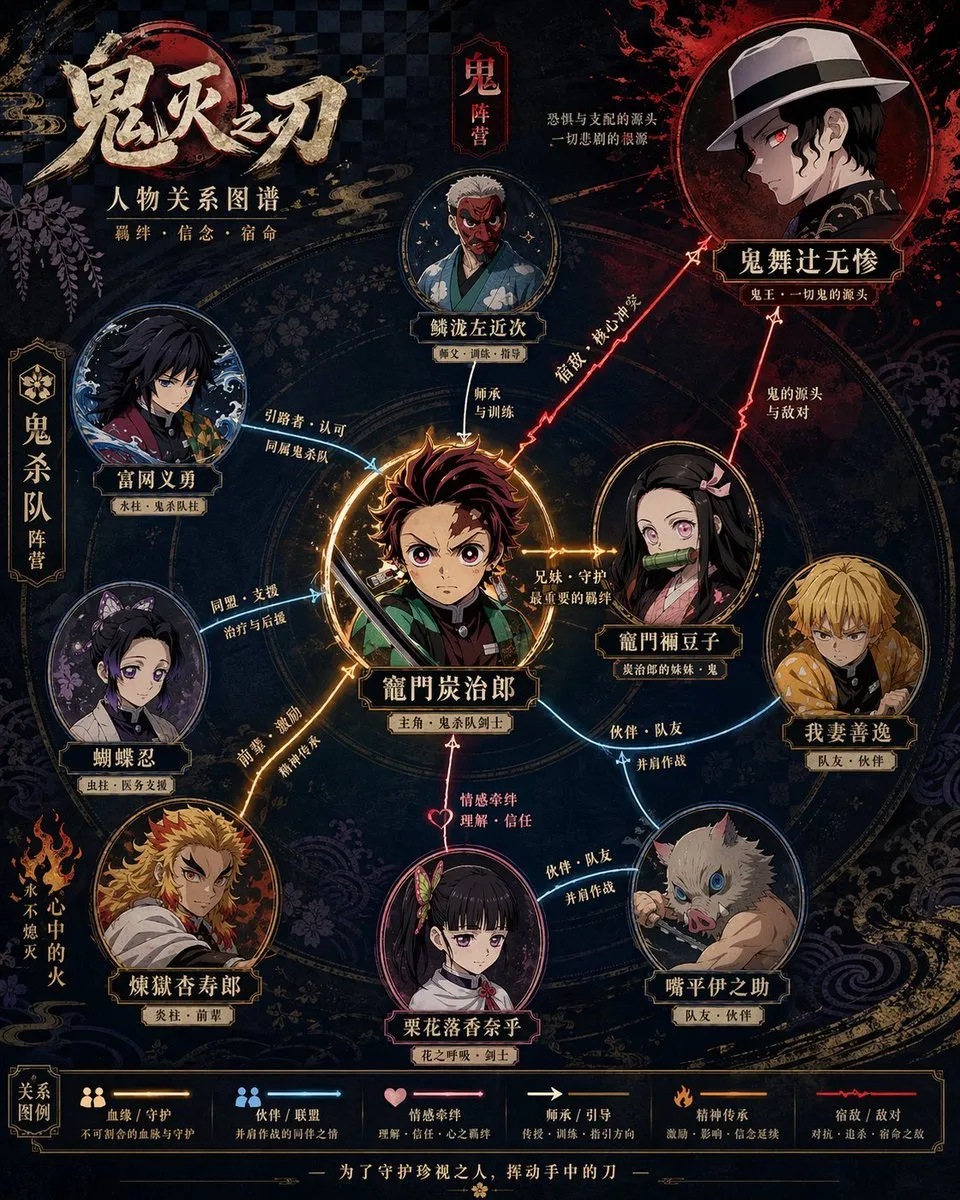 Visual Character Bond Network Infographic