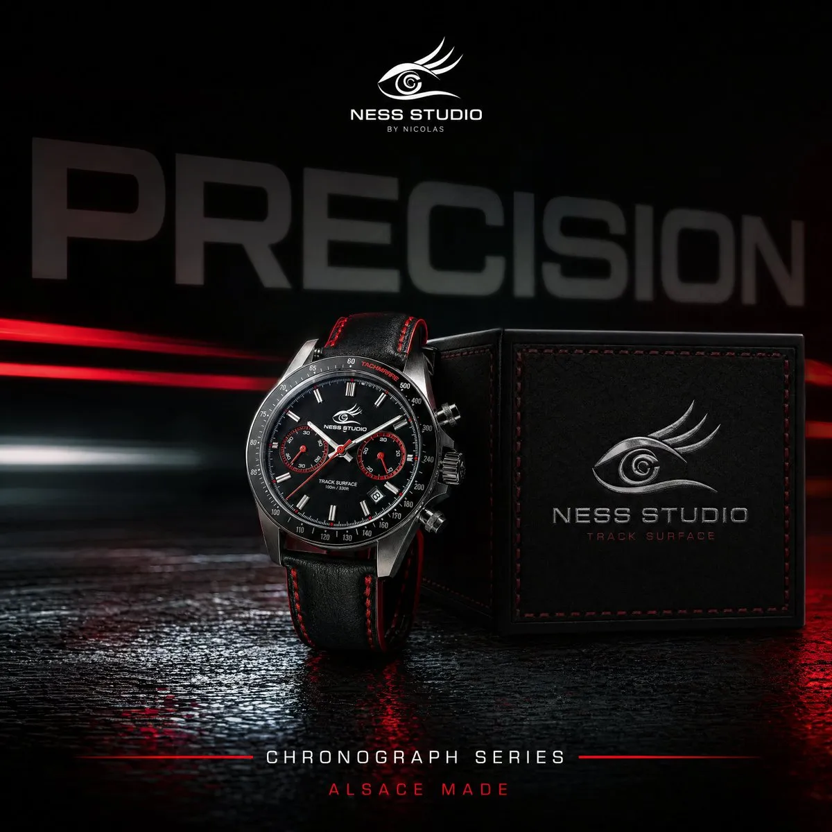 Cinematic and Dark Themed Timepiece on Black Background
