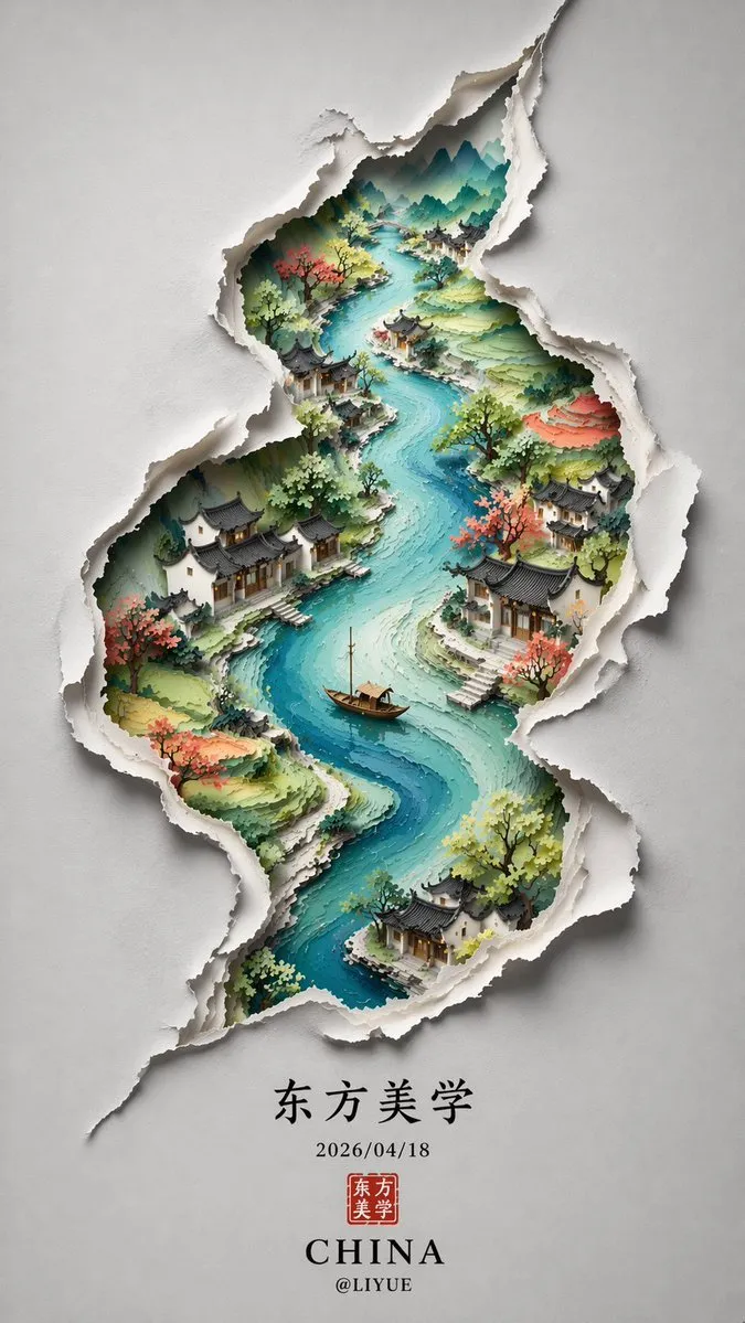 Dreamy Neo-Chinese Paper-Cut Landscape Art