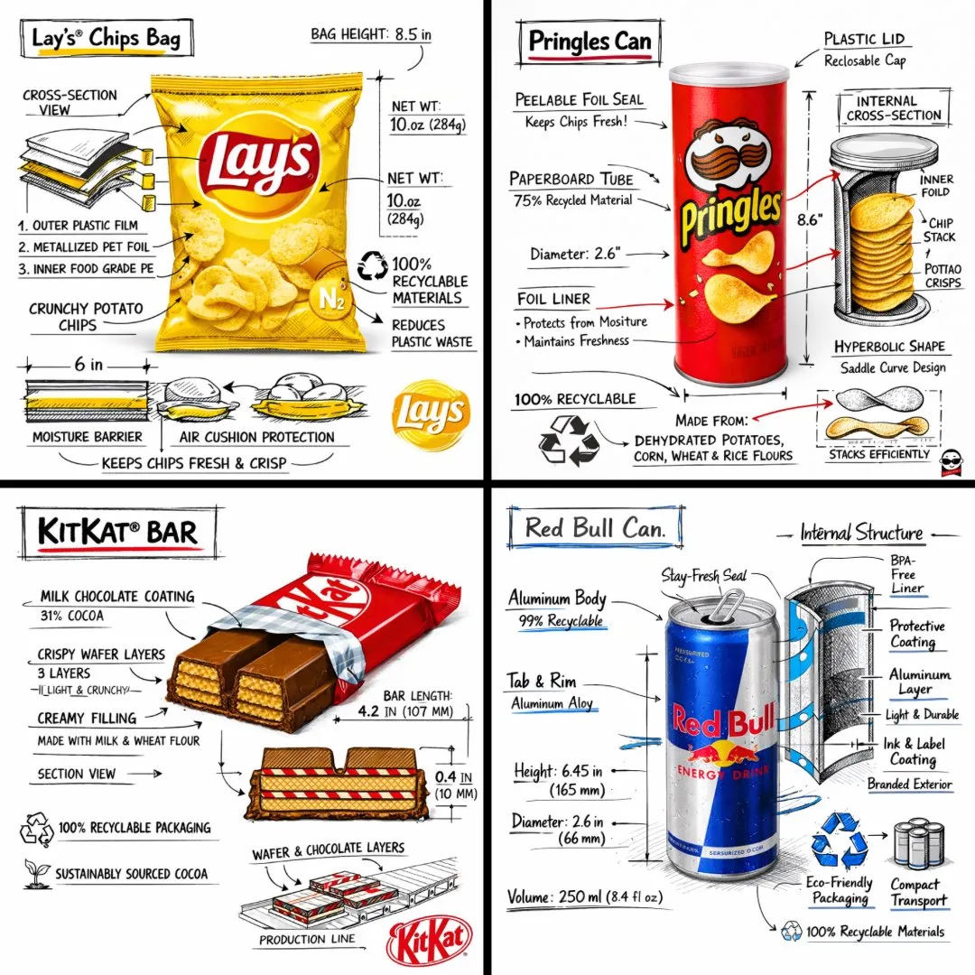 Technical Snack Brand Infographic Blueprint